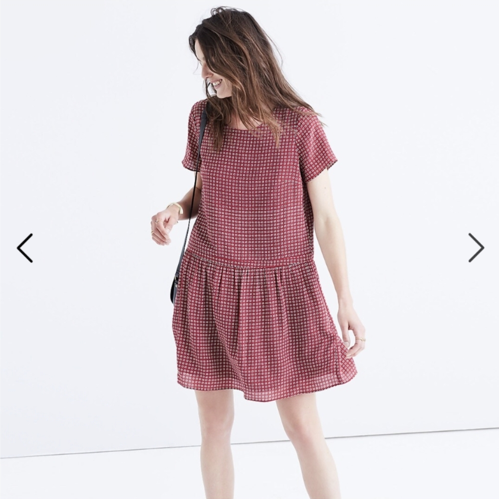 Madewell silk ascot tile scarf dress 2